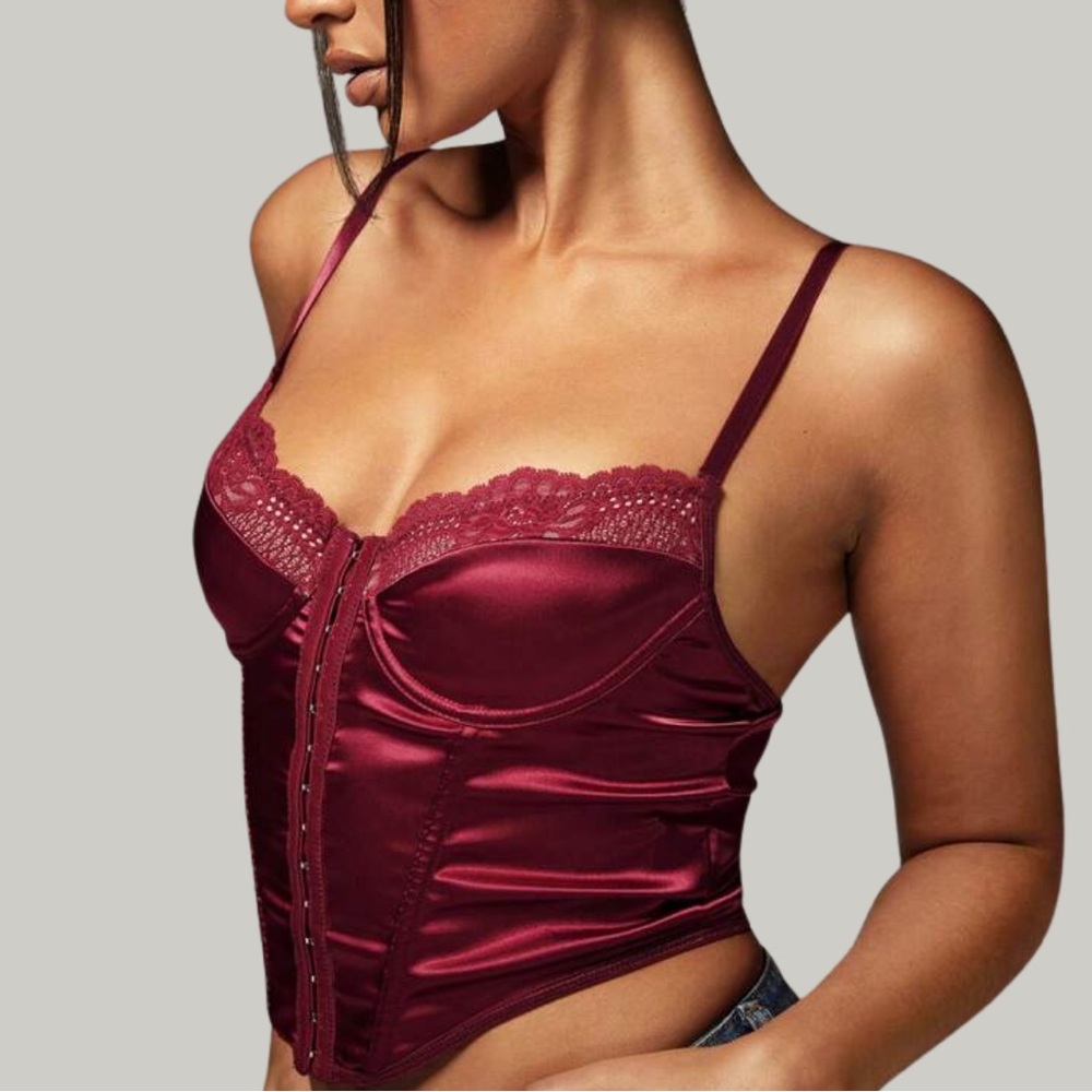 LIKE NEW Lace Cherry Bustier